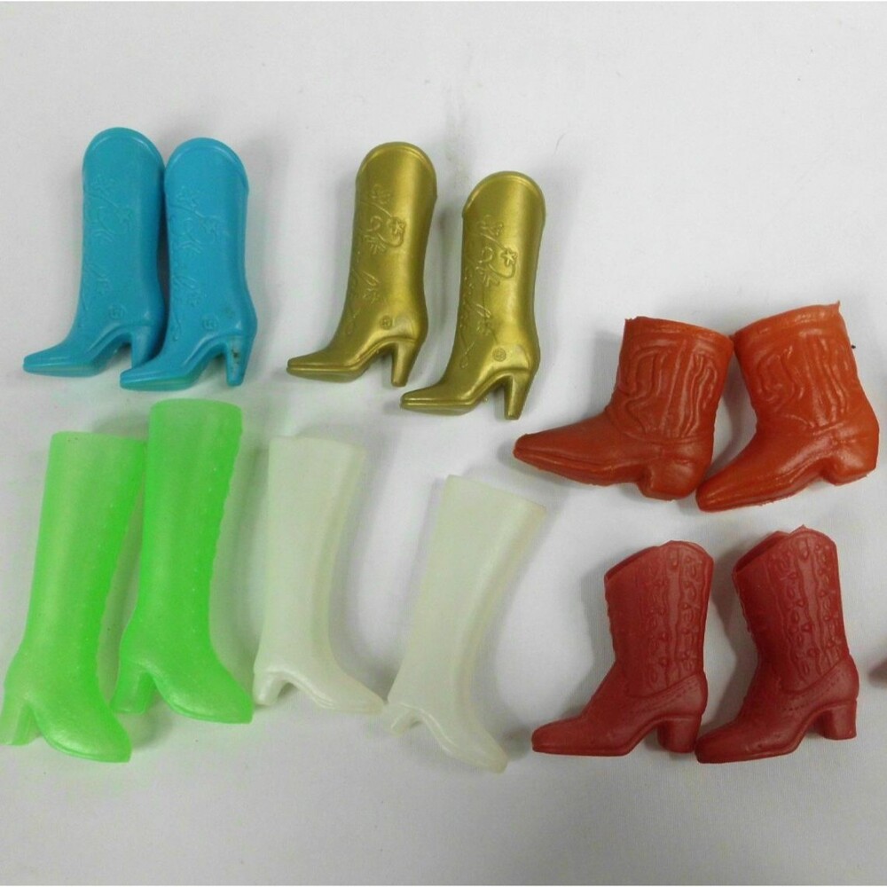 Vintage Barbie Ken Doll Lot of 6 Pairs Boots Shoes Mod GoGo Western